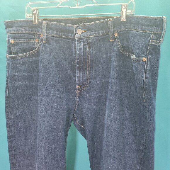 Lucky Brand Mens 181 Relaxed Straight Jeans Size 40X30 Dark Wash Denim - Picture 2 of 10